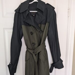Coach Black and Green Trench Coat